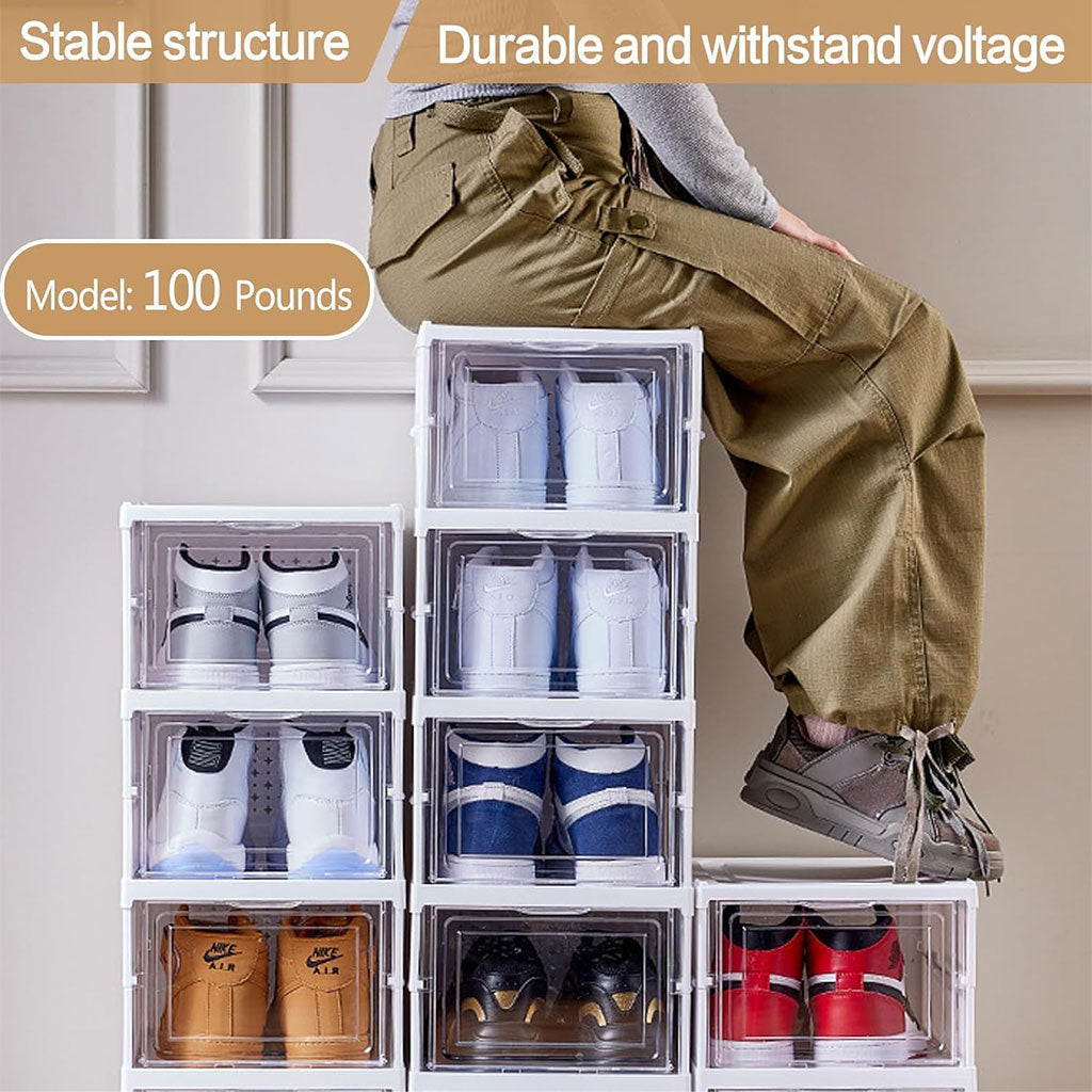 Étagère à chaussures pliable transparente à 6 niveaux facile à ranger – منظم أحذية قابل للطي وسهل التركيب