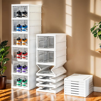Étagère à chaussures pliable transparente à 6 niveaux facile à ranger – منظم أحذية قابل للطي وسهل التركيب - تنزوت