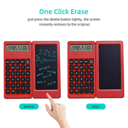 Calculatrice pliable et numérique avec tablette d’écriture LCD 6 pouces – آلة حاسبة ولوحة كتابة 2في1