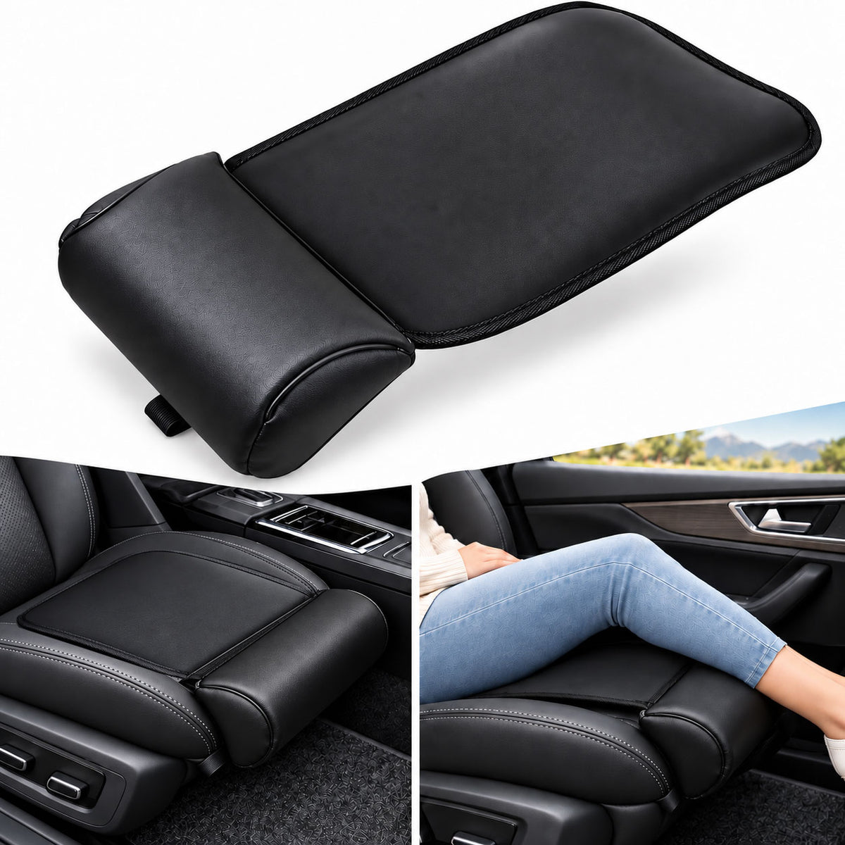Extension de Siège de Voiture Support de Jambes en Simili Cuire V2 - وسادة تمديد مقعد السيارة لدعم الأرجل