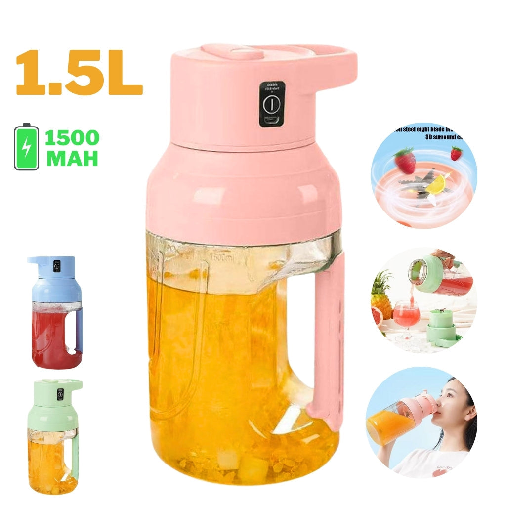 Extracteur de jus frais portatif électrique 1500ml Rechargeable تنزوت