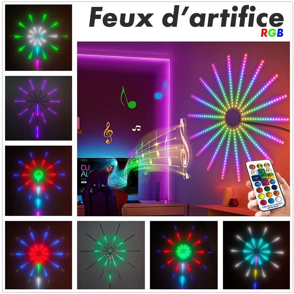 feux d’artifice App Smart Control IC Led RGB Light décoration de la maison - تنزوت