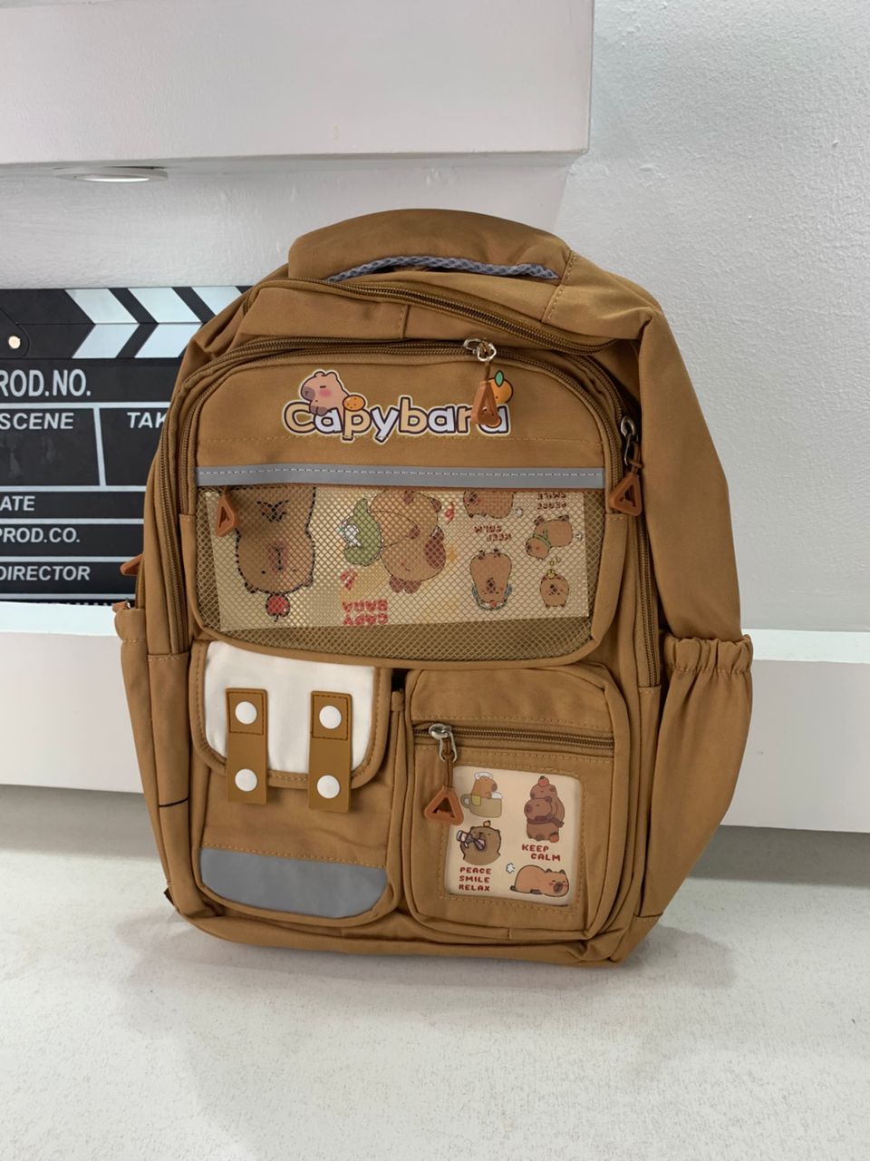 Sac à Dos Enfant Kawaii Capybara Marron – حقيبة ظهر للأطفال بني
