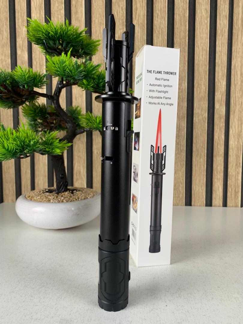 Briquette à gaz portable extra long rechargeable avec torche – موقد نار محمول مع مصباح