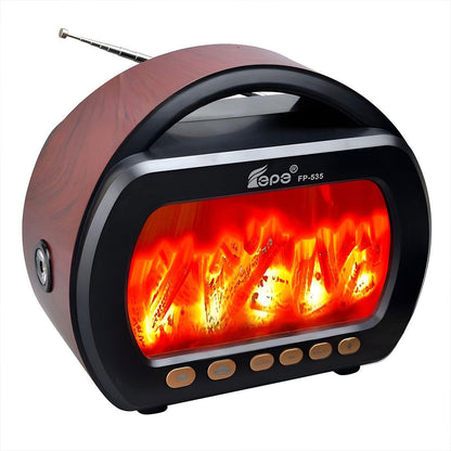 Haut Parleur Bluetooth sans fil Motif Flamme Style Rétro FP-535 – مكبر صوت بلوتوث