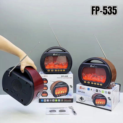 Haut Parleur Bluetooth sans fil Motif Flamme Style Rétro FP-535 – مكبر صوت بلوتوث