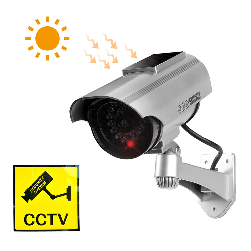 Fausse Caméras de Vidéosurveillance à énergie Solaire avec Clignotant Rouge LED