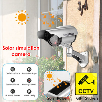 Fausse Caméras de Vidéosurveillance à énergie Solaire avec Clignotant Rouge LED