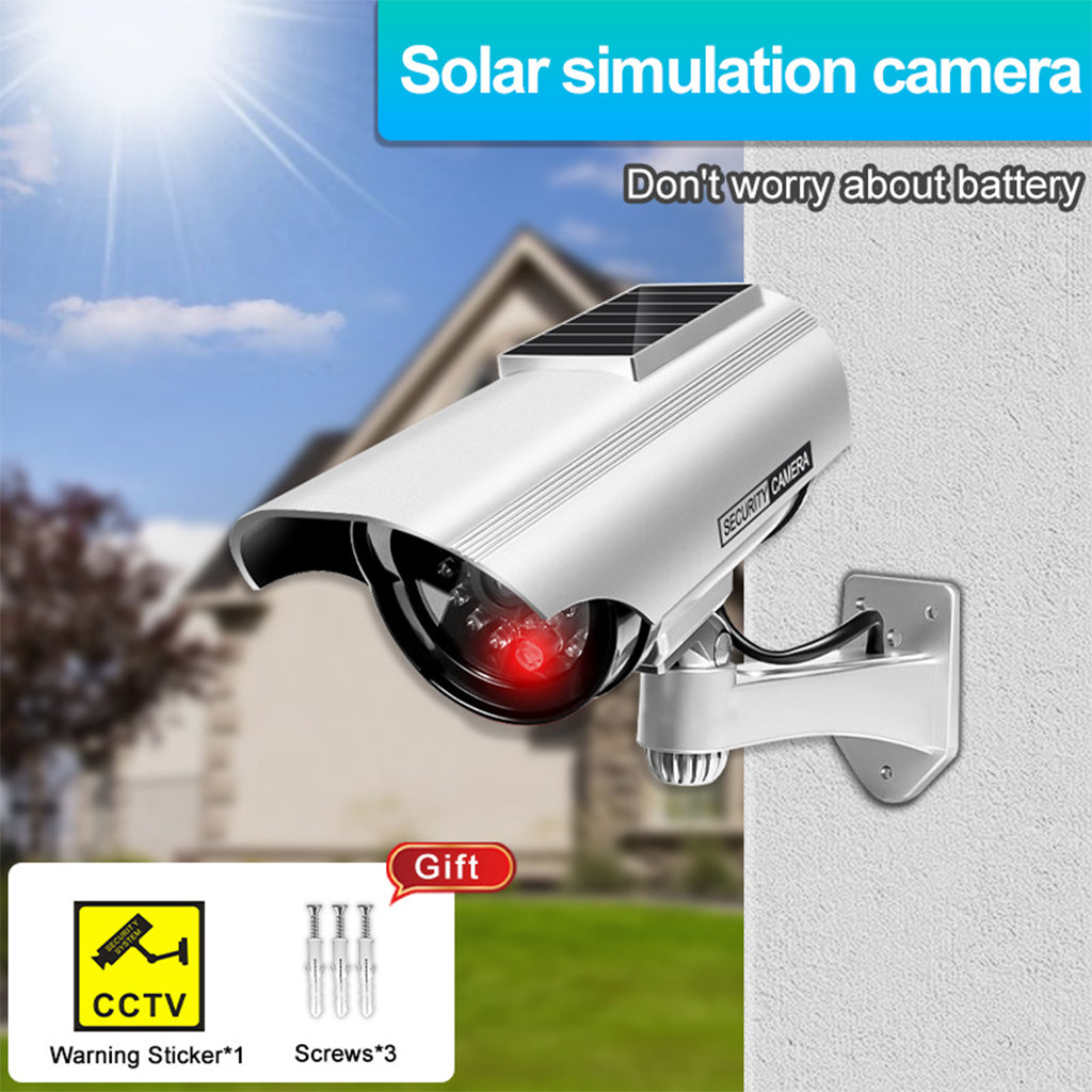 Fausse Caméras de Vidéosurveillance à énergie Solaire avec Clignotant Rouge LED