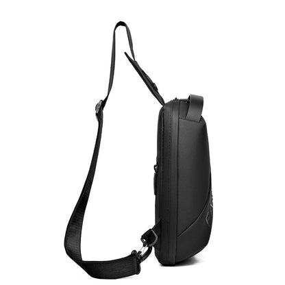 Fashion Black Sac de poitrine décontracté pour hommes avec bandoulière LX068 - Gris