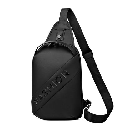 Fashion Black Sac de poitrine décontracté pour hommes avec bandoulière LX068 - Gris