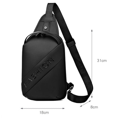 Fashion Black Sac de poitrine décontracté pour hommes avec bandoulière LX068 - Bleu