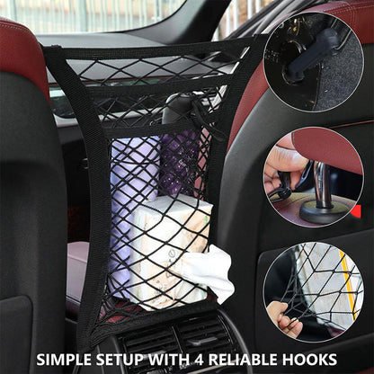 Filet de Rangement Universel en Maille pour Siège Auto – حاجز أطفال ومنظم أغراض