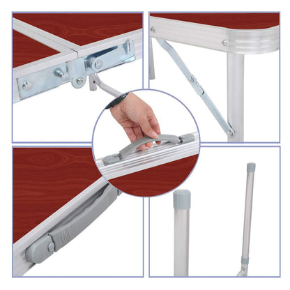Table pliante valise Portable en métal aluminium 120 x 60 x 70 cm