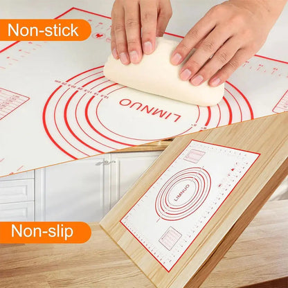Tapis de pâtisserie en silicone avec graduations pour étaler la pâte – بساط تحضير الحلويات
