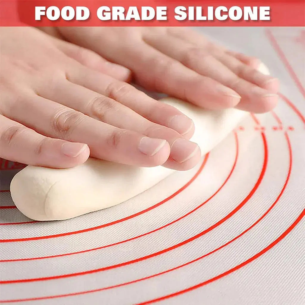 Tapis de pâtisserie en silicone avec graduations pour étaler la pâte – بساط تحضير الحلويات