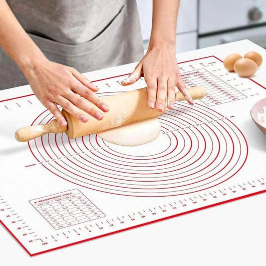 Tapis de pâtisserie en silicone avec graduations pour étaler la pâte – بساط تحضير الحلويات - تنزوت