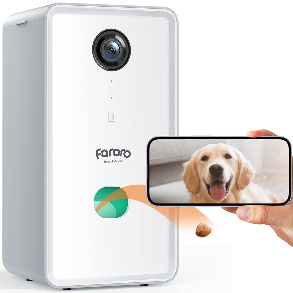 Faroro Caméra Full HD 1080P pour chien avec distributeur de friandises à distance