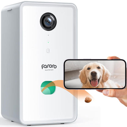 Faroro Caméra Full HD 1080P pour chien avec distributeur de friandises à distance