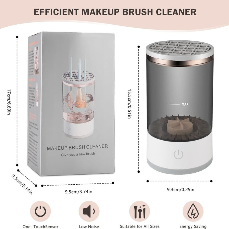 Machine de nettoyage de pinceaux maquillage électrique portable 3en1 - منظف ومجفف فرش المكياج الأوتوماتيكي