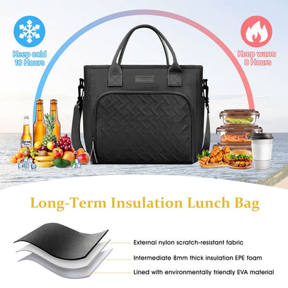 FRISCHE Sac à Lunch Isotherme pour femmes à grande capacité 18L – حقيبة طعام حافظة للحرارة والبرودة