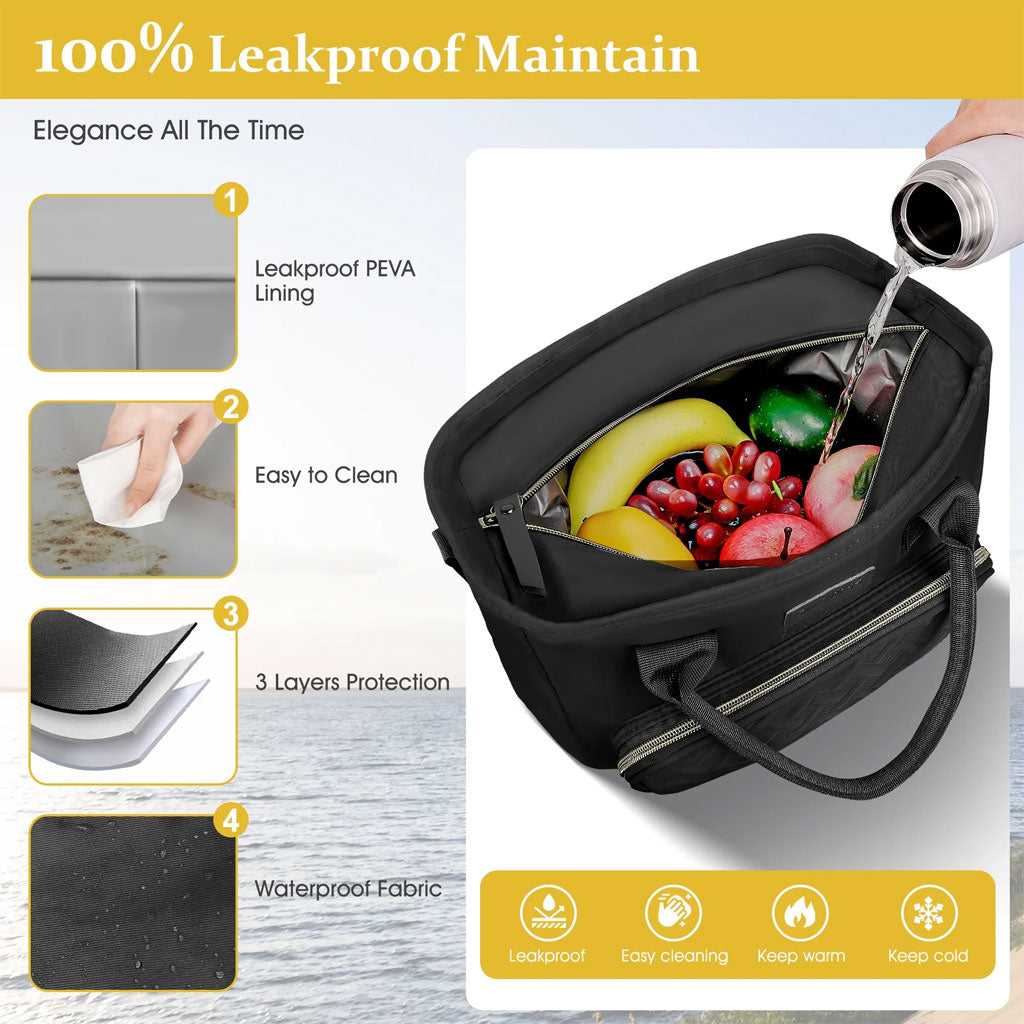 FRISCHE Sac à Lunch Isotherme pour femmes à grande capacité 18L – حقيبة طعام حافظة للحرارة والبرودة