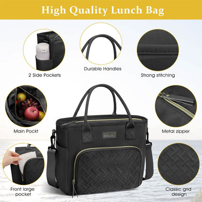 FRISCHE Sac à Lunch Isotherme pour femmes à grande capacité 18L – حقيبة طعام حافظة للحرارة والبرودة