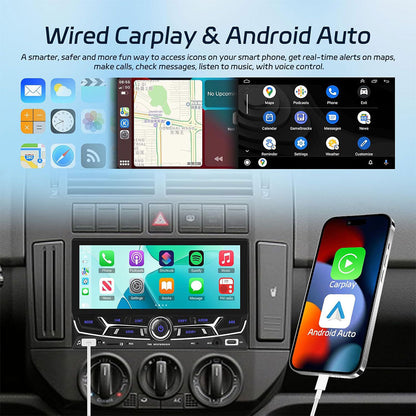 Autoradio 2 Din avec Carplay et Android Auto Ecran Tactile avec Mirror Link – جهاز راديو سيارة