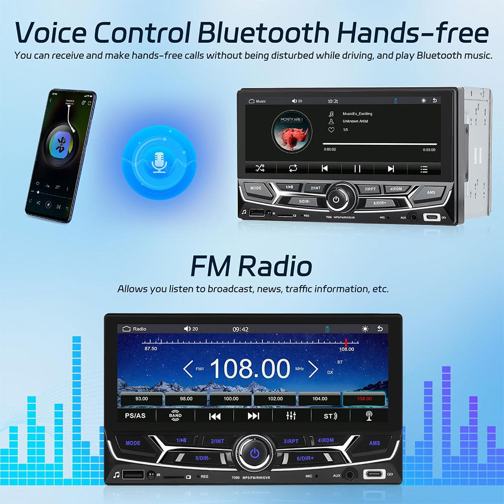 Autoradio 2 Din avec Carplay et Android Auto Ecran Tactile avec Mirror Link – جهاز راديو سيارة
