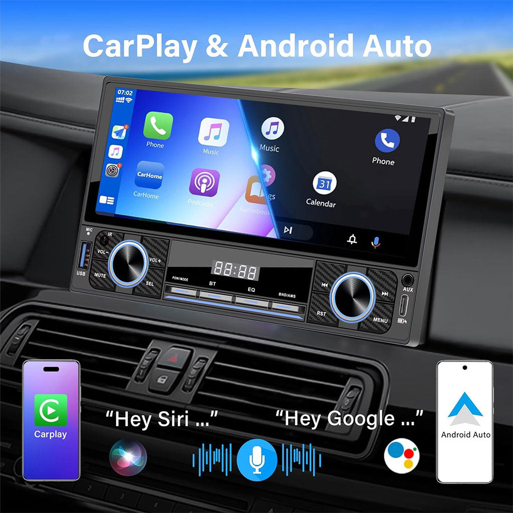 Autoradio 2-DIN avec écran tactile, USB-C, Bluetooth, Wi-Fi, CarPlay et Android Auto – جهاز راديو سيارة