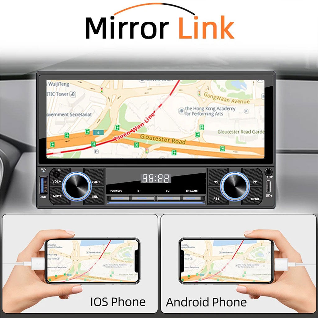 Autoradio 2-DIN avec écran tactile, USB-C, Bluetooth, Wi-Fi, CarPlay et Android Auto – جهاز راديو سيارة