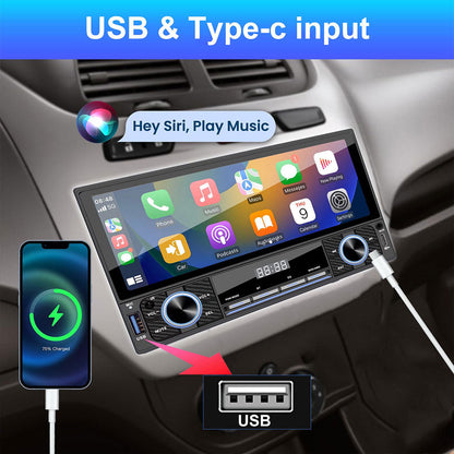 Autoradio 2-DIN avec écran tactile, USB-C, Bluetooth, Wi-Fi, CarPlay et Android Auto – جهاز راديو سيارة