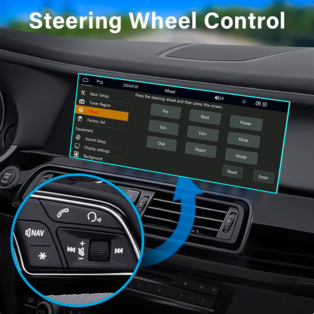 Autoradio 2-DIN avec écran tactile, USB-C, Bluetooth, Wi-Fi, CarPlay et Android Auto – جهاز راديو سيارة