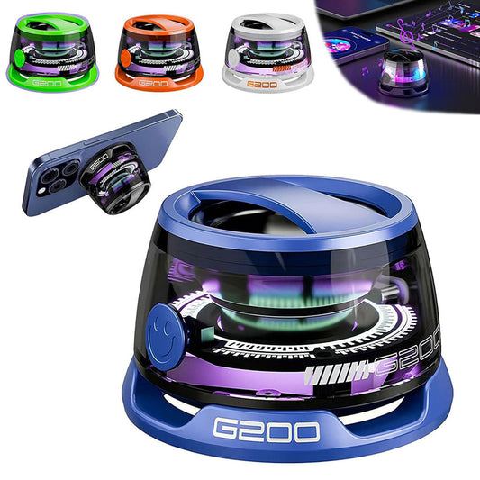 G200 Mini Haut-parleur Bluetooth magnétique sans fil avec lumière RVB – مكبر صوت مغناطيسي ومحمول تنزوت