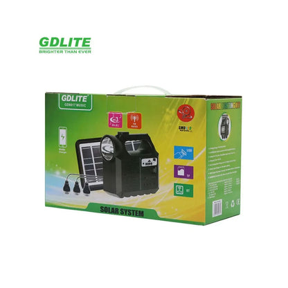 Système d’Éclairage Solaire avec Haut Parleur Bluetooth GDLITE GD8017 – طقم إنارة بالطاقة الشمسية مع مكبر صوت بلوتوث