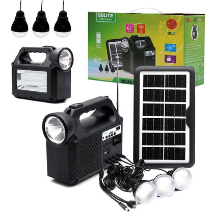 Système d’Éclairage Solaire avec Haut Parleur Bluetooth GDLITE GD8017 – طقم إنارة بالطاقة الشمسية مع مكبر صوت بلوتوث - تنزوت