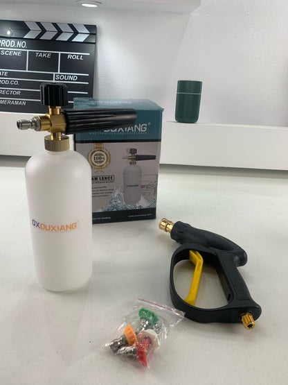 Kit de Lavage Auto Ultime Haute Pression avec Pistolet à Mousse et 5 Buses de Lavage – طقم غسل السيارات