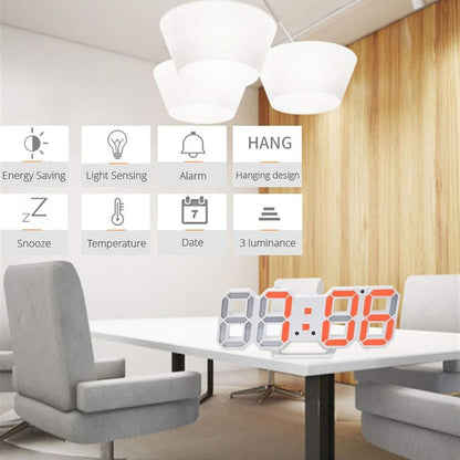 Horloge Numérique 3D LED pour Mur et bureau GH8018 – ساعة رقمية ثلاثية الأبعاد حائط و مكتب