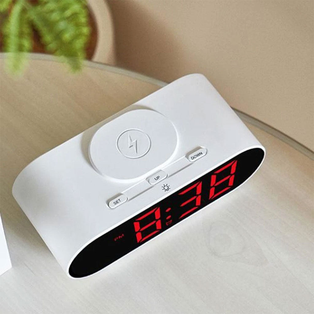 Horloge numérique LED et Chargeur Sans Fil GH9000 – ساعة منبه وشاحن لاسلكي
