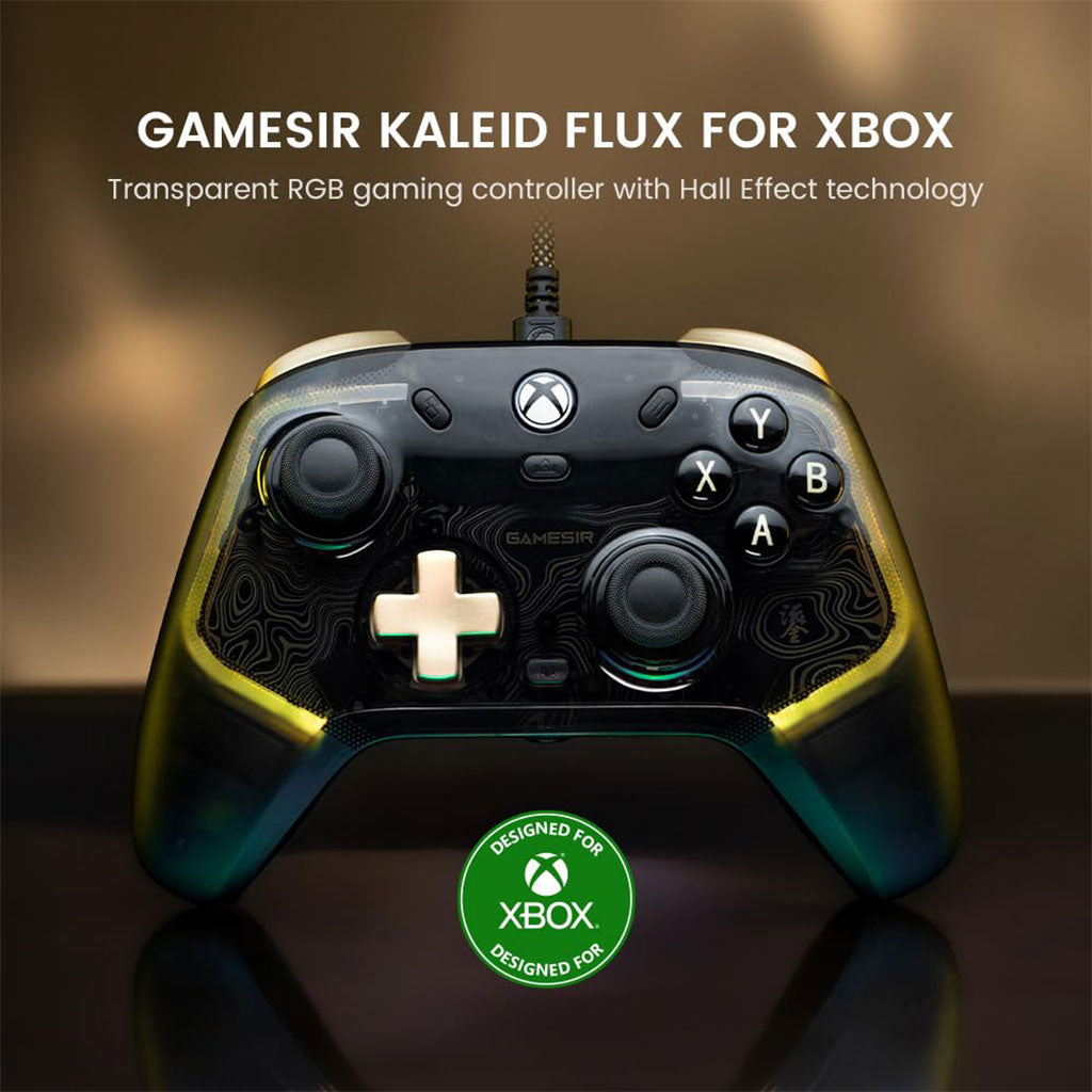 Manette filaire GameSir Kaleid Flux éclairage RGB pour Xbox – يد تحكم لاسلكية أصلية
