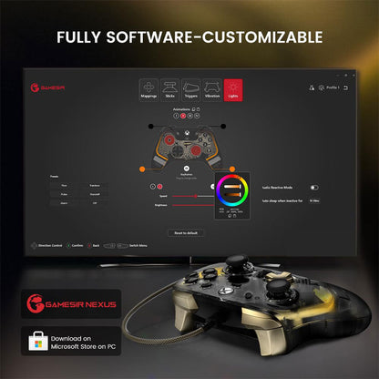 Manette filaire GameSir Kaleid Flux éclairage RGB pour Xbox – يد تحكم لاسلكية أصلية