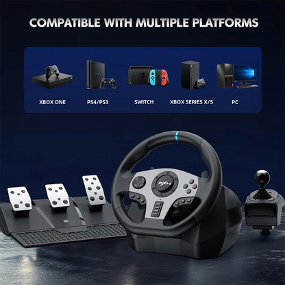PXN Racing Wheel Steering Wheel V9 270°/ 900°with Shifter and Pedals for PS4,PC,PS3,Xbox Series X|S, Xbox One