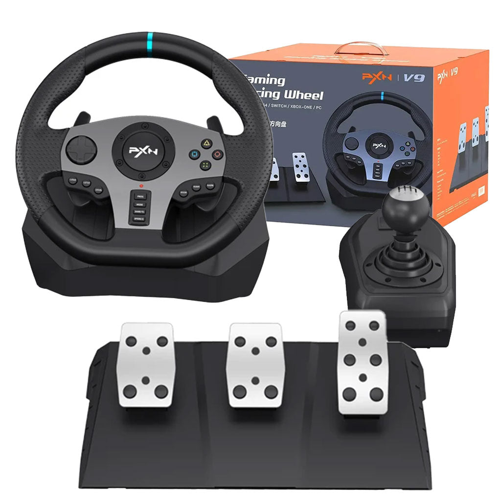 PXN Racing Wheel Steering Wheel V9 270°/ 900°with Shifter and Pedals for PS4,PC,PS3,Xbox Series X|S, Xbox One تنزوت