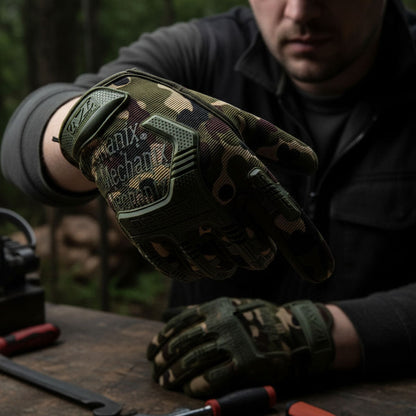 PACK Casque Moto avec Lunettes Amovibles + Gants Anti-dérapants avec conception d’amortissement