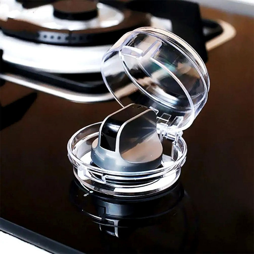 Pack de 4Pcs protections transparentes universelles pour boutons de cuisinière à gaz – طقم أغطية أزرار موقد الطبخ