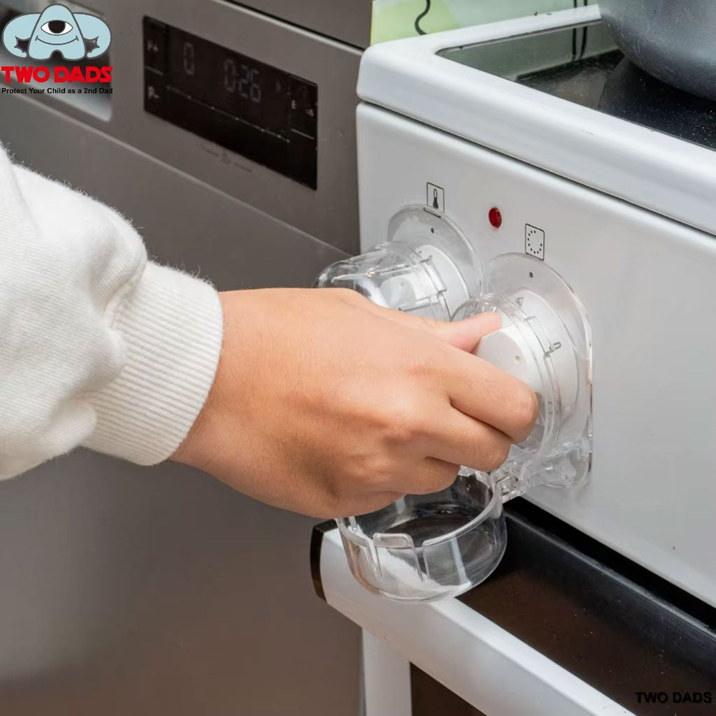 Pack de 4Pcs protections transparentes universelles pour boutons de cuisinière à gaz – طقم أغطية أزرار موقد الطبخ