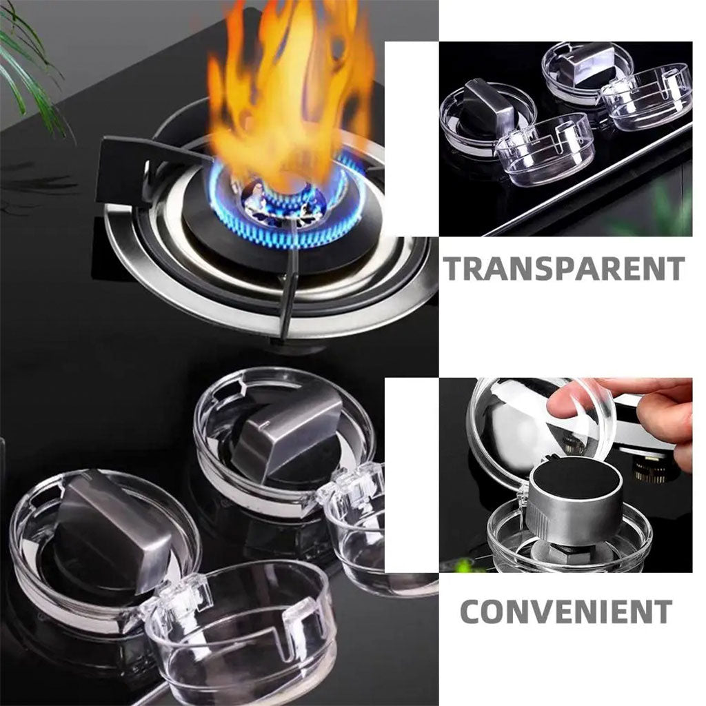 Pack de 4Pcs protections transparentes universelles pour boutons de cuisinière à gaz – طقم أغطية أزرار موقد الطبخ