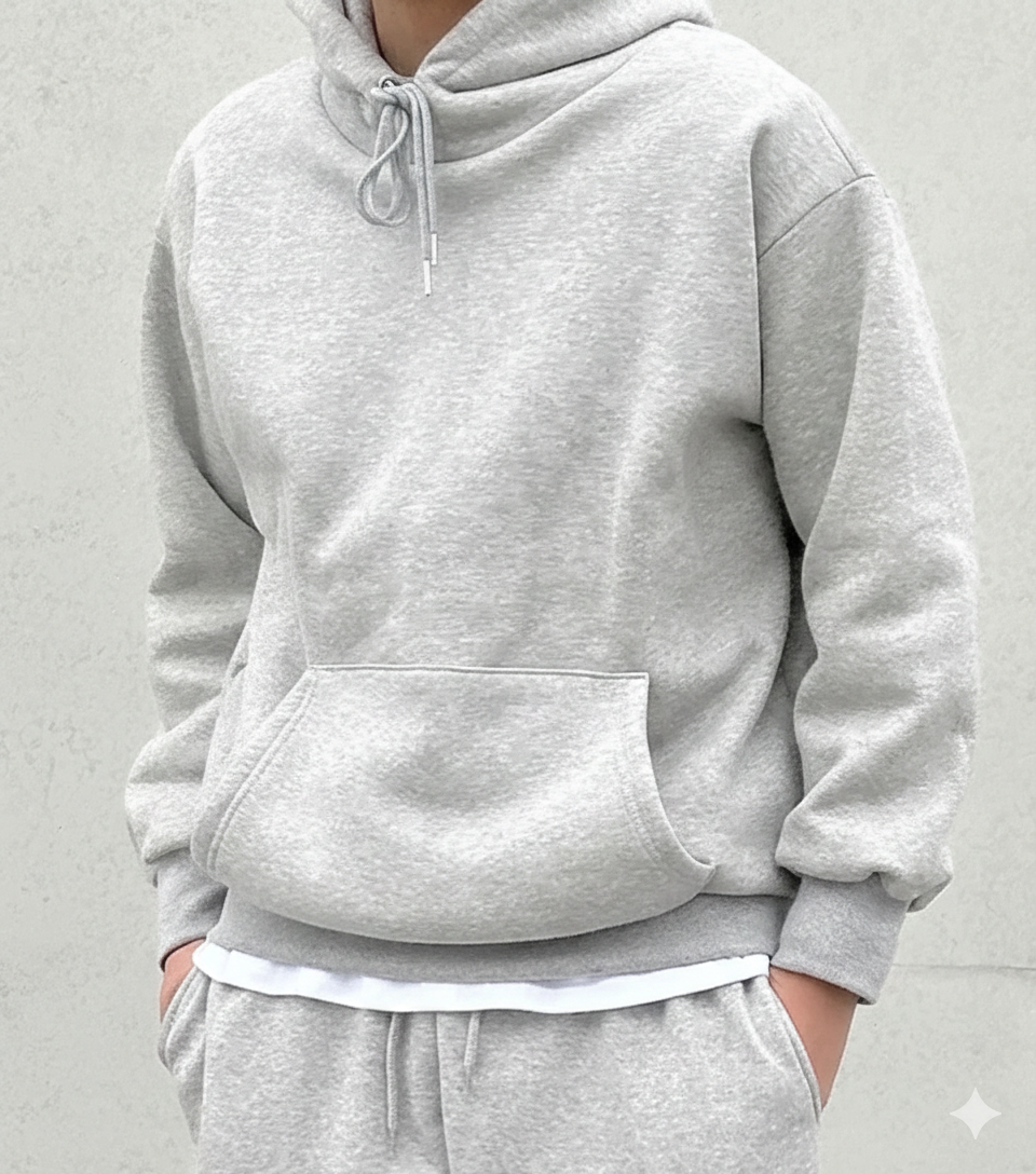 Ensemble 2 Pièces Hoodie + Pantalon Baggy Premium Unisexe Gris