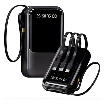 Power Bank Fast Charge Gevo 10000mAh avec Cable intégré LCD Screen – باور بانك سعة 10000ميلي أمبير مع كابلات شحن مدمجة