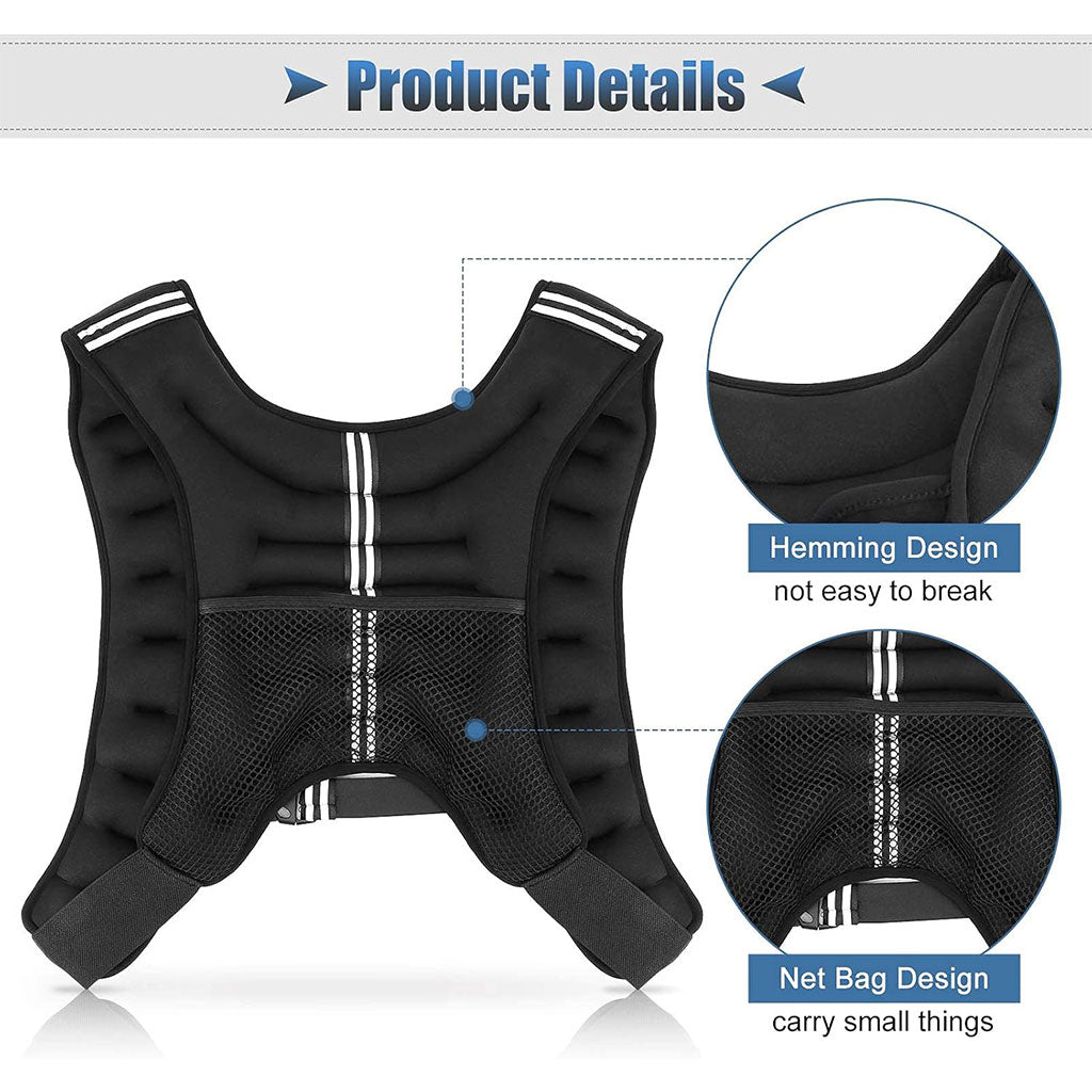 Gilet lesté d’entrainement 5KG réglable avec bretelles élargies – صدرية تدريبات للمحترفين